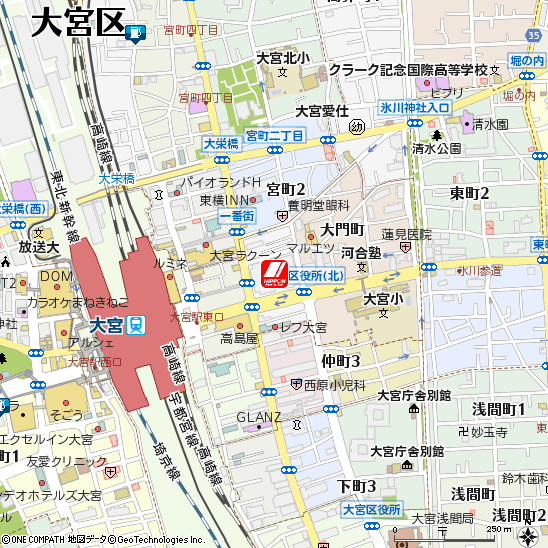 大宮東口駅前付近の地図